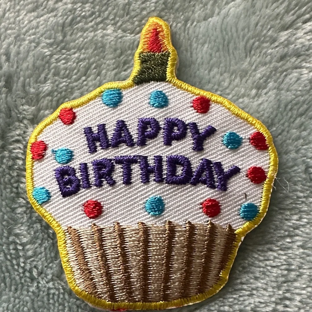 Happy Birthday Embroidered Patch Set of 8 - Multicolor